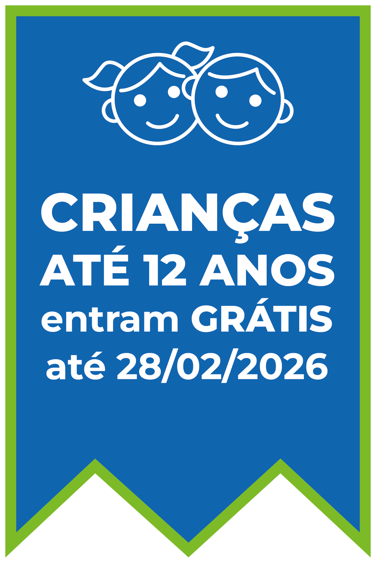 Crianças até 12 anos entram grátis até 28/02/2026